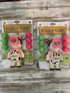 Ellen Degeneres Hole-Y Cow Ball Launching Toy - Cream, Pink, Green